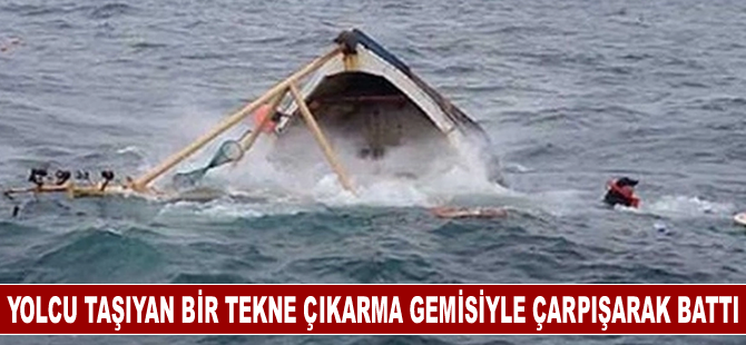 Yolcu taşıyan bir tekne çıkarma gemisiyle çarpışarak battı