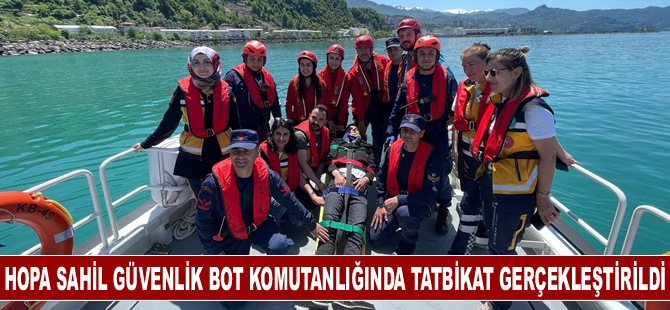 Hopa Sahil Güvenlik Bot Komutanlığında tatbikat gerçekleştirildi