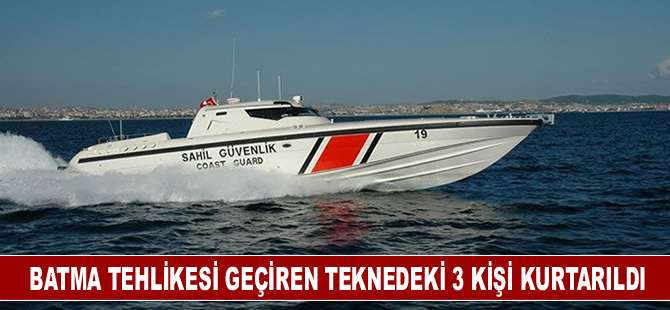 Antalya'da batma tehlikesi geçiren teknedeki 3 kişi kurtarıldı