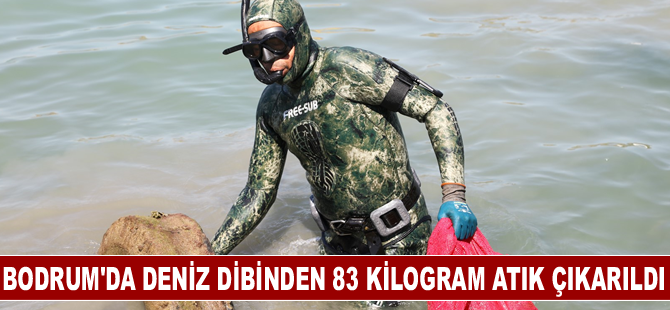 Bodrum'da deniz dibinden 83 kilogram atık çıkarıldı