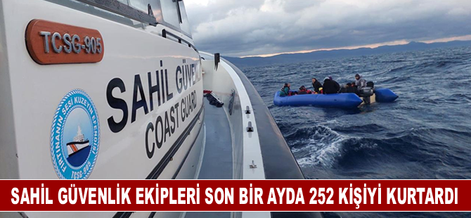 Sahil Güvenlik Komutanlığı ekipleri son bir ayda 252 kişinin hayatını kurtardı