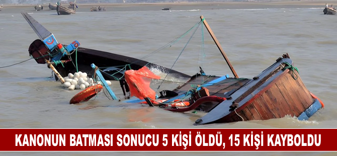 Nijerya'da kanonun batması sonucu 5 kişi öldü, 15 kişi kayboldu