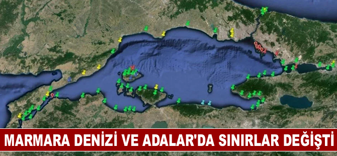 Marmara Denizi ve Adalar'da sınırlar değişti