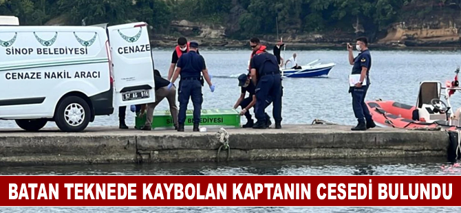 Batan teknede kaybolan kaptanın cesedi bulundu