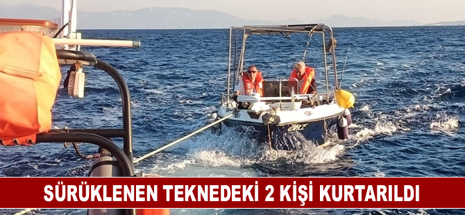 Bodrum açıklarında sürüklenen teknedeki 2 kişi kurtarıldı