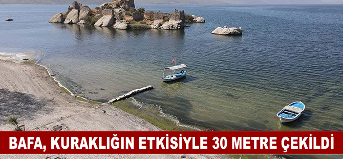 Bafa, kuraklığın etkisiyle 30 metre çekildi