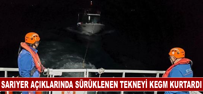 Sarıyer açıklarında sürüklenen tekne kurtarıldı