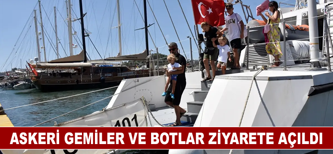 Muğla'da askeri gemiler ve botlar ziyarete açıldı