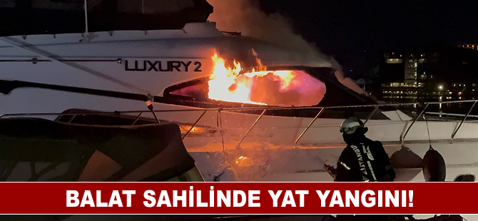 Fatih sahilinde yangın çıkan yat hasar gördü