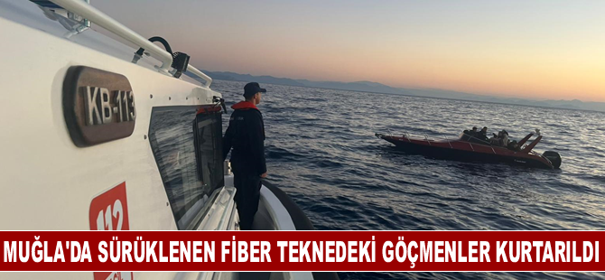 Muğla'da sürüklenen fiber teknedeki 20 göçmen kurtarıldı