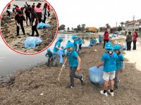 Urla’da deniz ve kıyı temizliğinde yarım ton atık toplandı